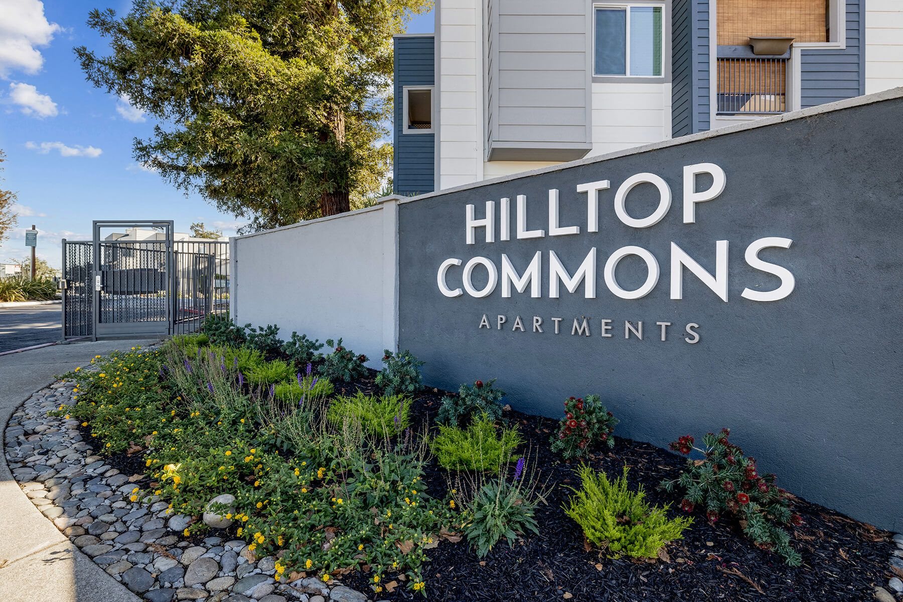 Exterior Monument Sign at Hilltop Commons Apartments in San Pablo CA